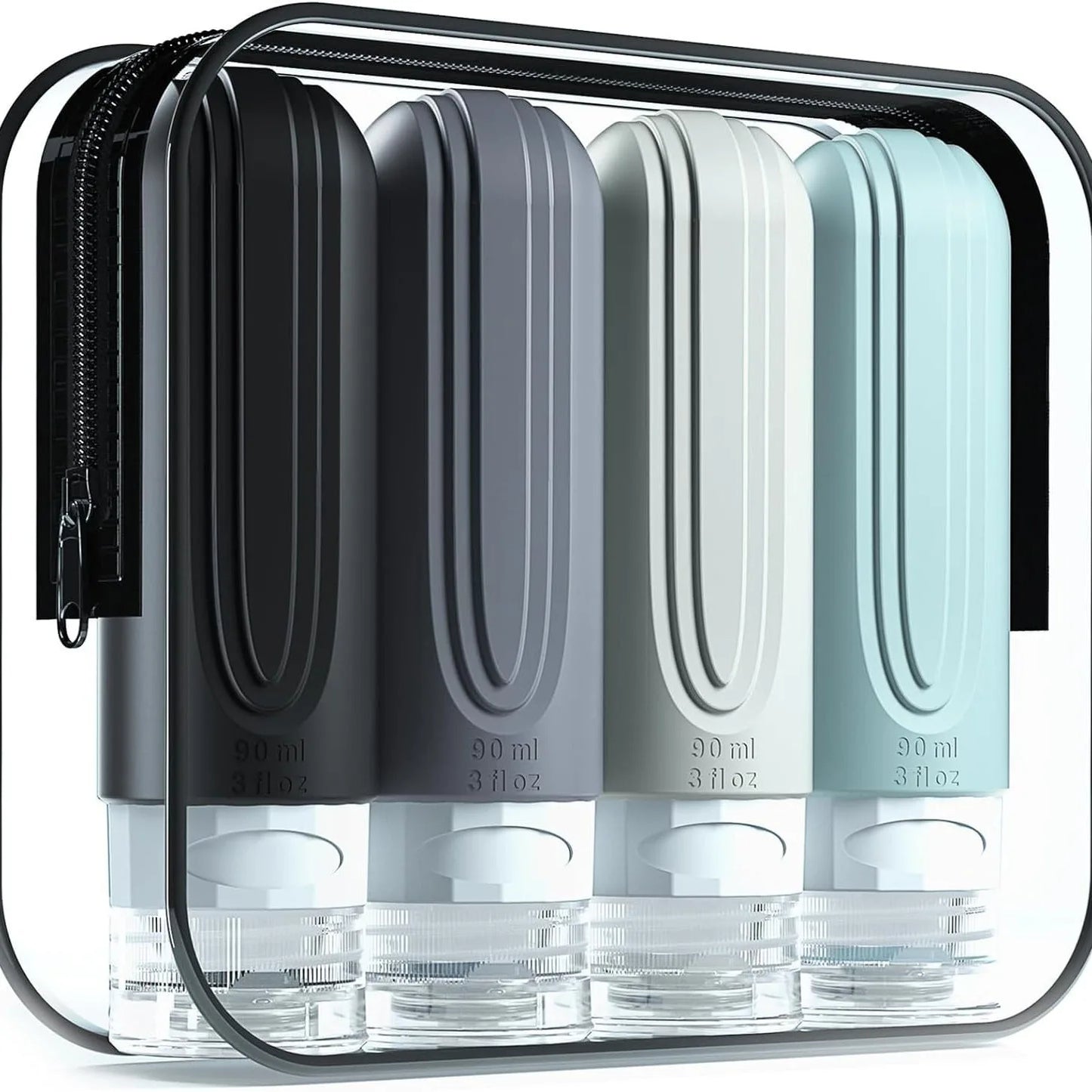 90ml Silicone Travel Bottles – Multicolor Set (4 Pack)