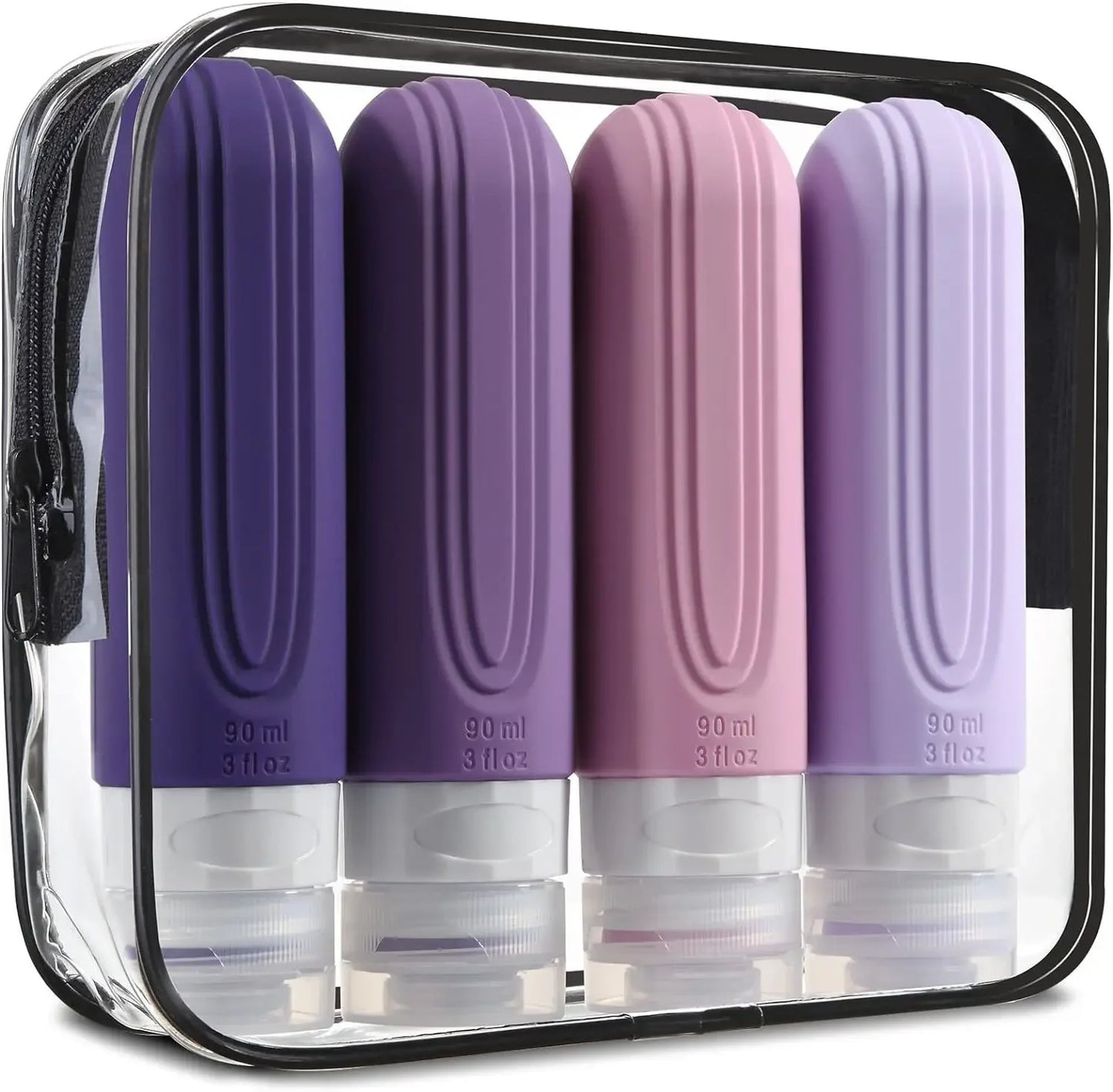90ml Silicone Travel Bottles – Multicolor Set (4 Pack)