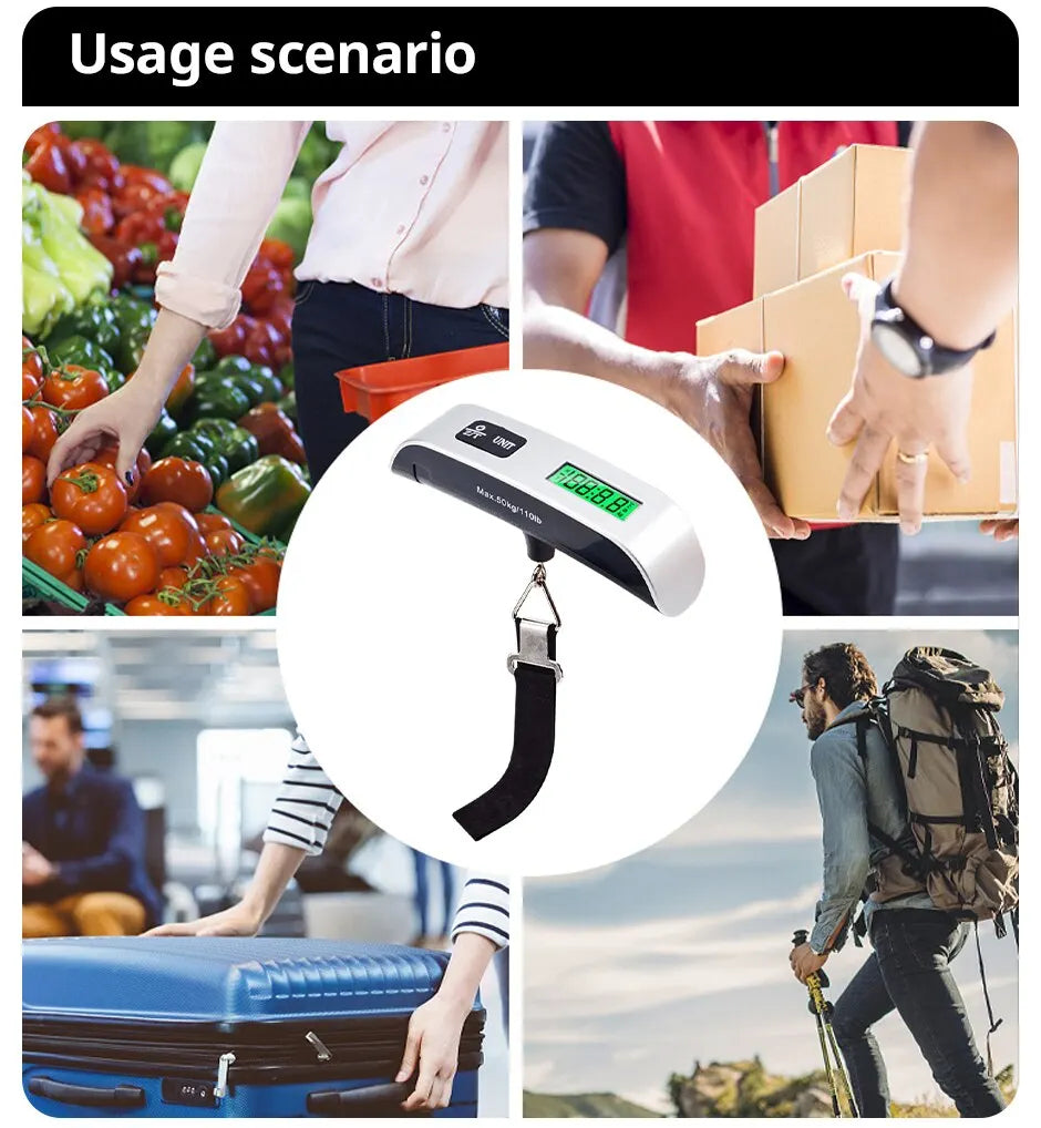 Luggage Scale 110lb / 50kg Digital Handheld Portable Hanging Baggage Scale